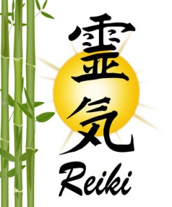 Reiki-Symbol mit Bambus und Sonne